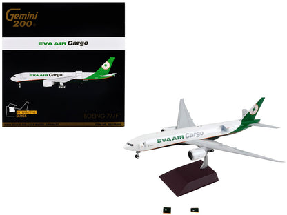 Boeing 777F Commercial Aircraft "Eva Air Cargo" White with Green Tail "Gemini 200 - Interactive" Series 1/200 Diecast Model Airplane by GeminiJets  free shipping USA