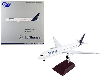 Boeing 787-9 Commercial Aircraft "Lufthansa" White with Blue Tail "Gemini 200" Series 1/200 Diecast Model Airplane by GeminiJets  free shipping USA