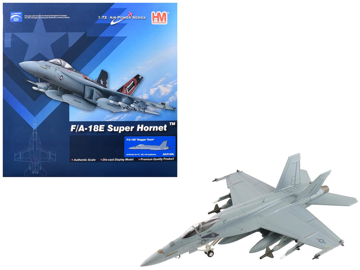 Boeing F/A-18E Super Hornet Fighter Aircraft "Dagger Team (with decals)" United States Navy "Air Power Series" 1/72 Diecast Model by Hobby Master  free shipping USA