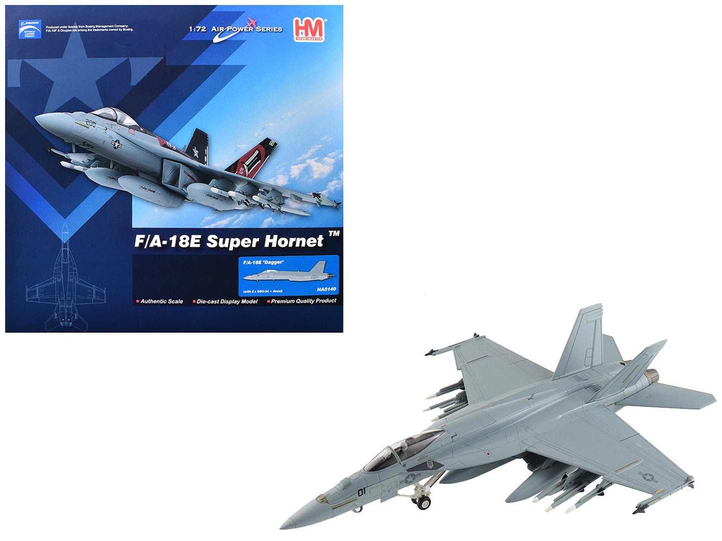 Boeing F/A-18E Super Hornet Fighter Aircraft "Dagger" United States Navy "Air Power Series" 1/72 Diecast Model by Hobby Master  free shipping USA