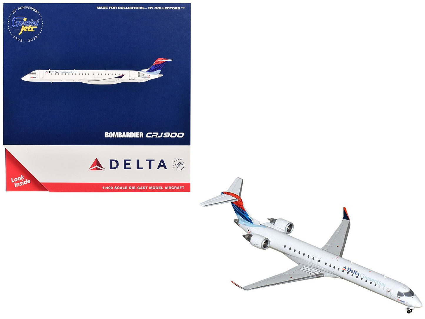 Bombardier CRJ900 Commercial Aircraft "Delta Connection - SkyWest Airlines" (N806SK) White with Blue and Red Tail 1/400 Diecast Model Airplane by GeminiJets  free shipping USA