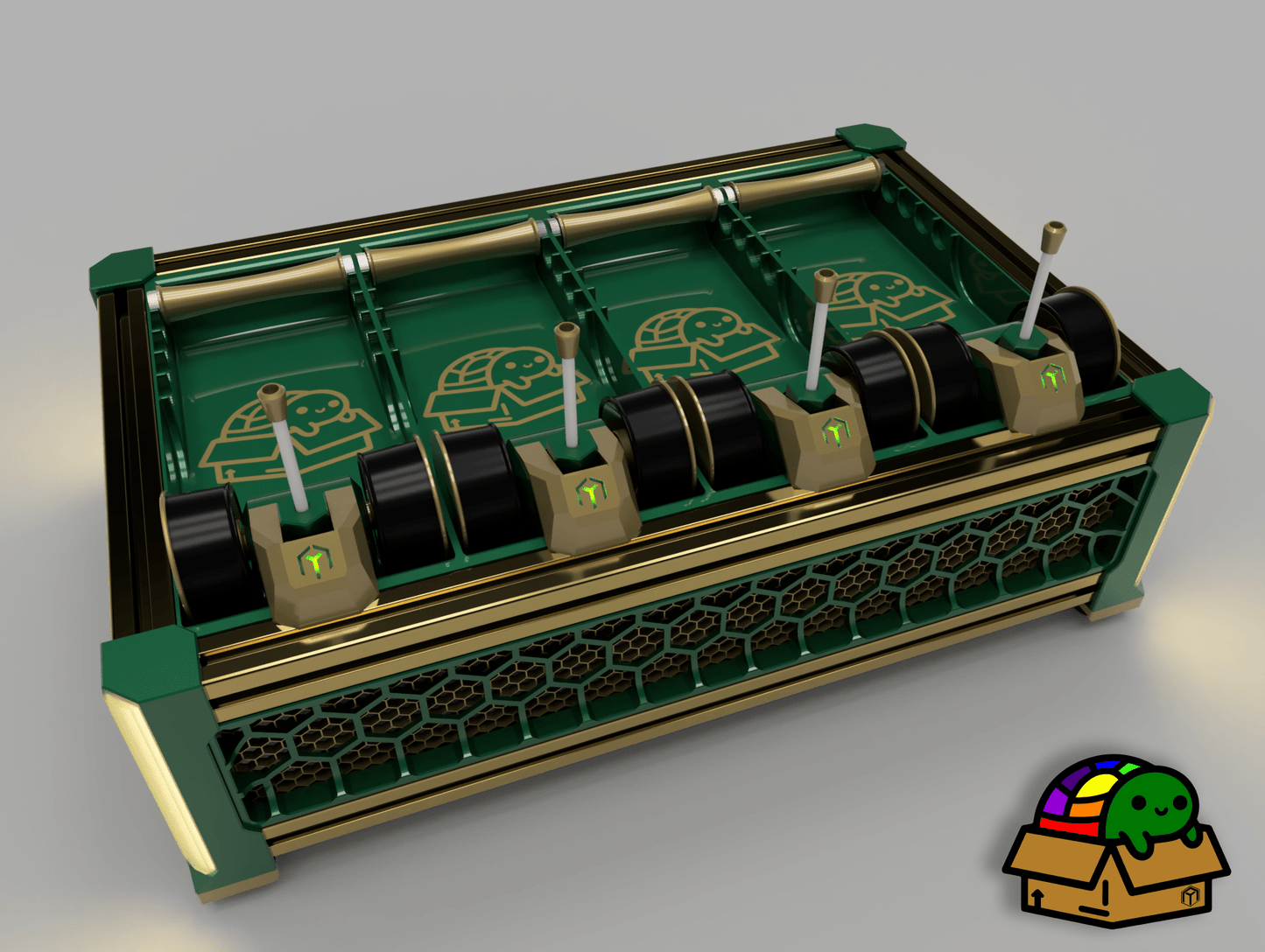 Box Turtle Automated Filament Changer / Multi-Color System By Armored Turtle with BONUS Injection Molded Trays!