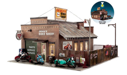 Woodland Scenics BR5846 O Deuce's Cycle Shop Structure Built-&-Ready