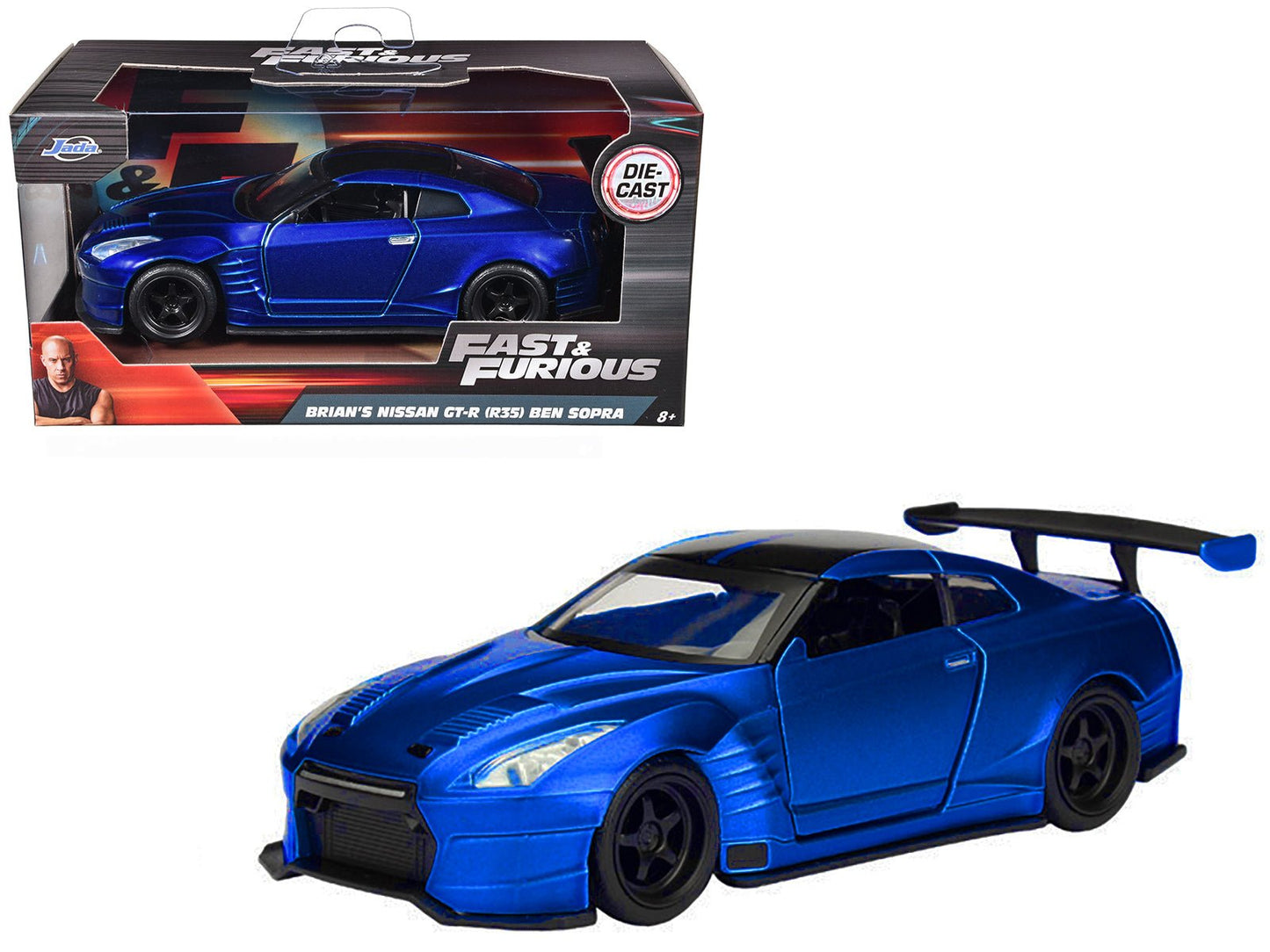 Brian's 2009 Nissan GTR R35 Blue Ben Sopra "Fast & Furious" Movie 1/32 Diecast Model Car  by Jada  free shipping USA