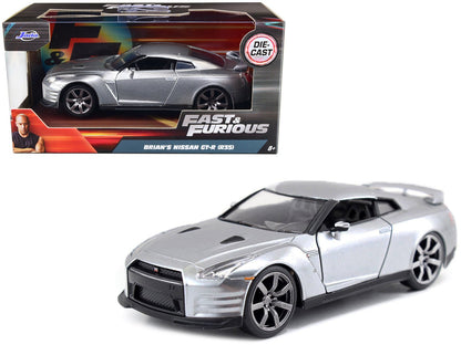 Brian's Nissan GT-R (R35) Silver Metallic "Fast & Furious" Movie 1/32 Diecast Model Car by Jada  free shipping USA