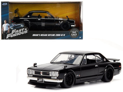 Brian's Nissan Skyline 2000 GT-R RHD (Right Hand Drive) Black "Fast & Furious" Movie 1/24 Diecast Model Car by Jada  free shipping USA