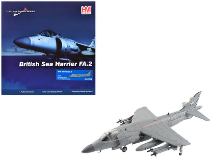 British Aerospace Sea Harrier FA.2 Aircraft with Sea Eagle Missiles "ZH796" (2018) British Royal Navy "Air Power Series" 1/72 Diecast Model by Hobby Master  free shipping USA