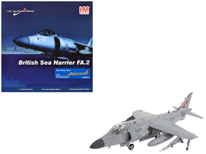 British Aerospace Sea Harrier FA.2 Aircraft with Sea Eagle Missiles "ZH804 Fairford" (2002) British Royal Navy "Air Power Series" 1/72 Diecast Model by Hobby Master  free shipping USA