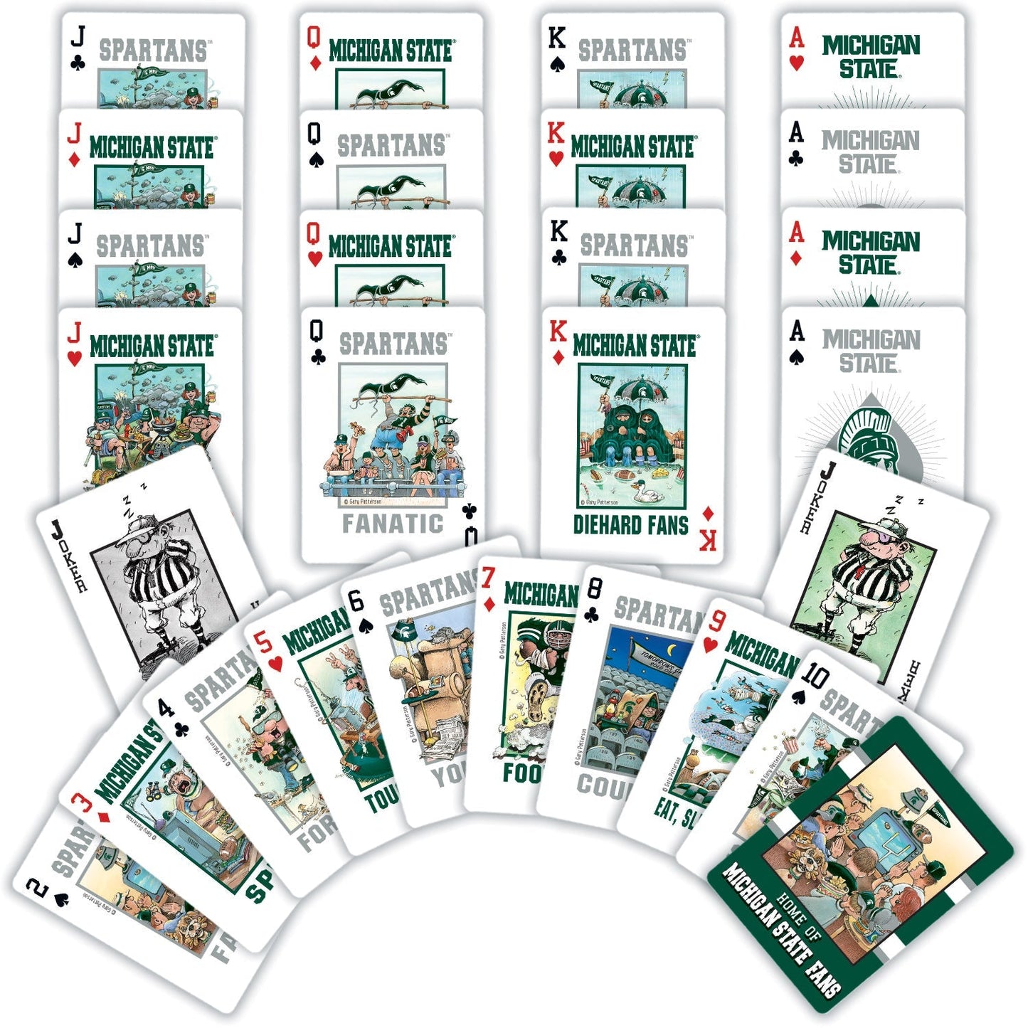 Michigan State Spartans Fan Deck Playing Cards - 54 Card Deck by MasterPieces Puzzle Company INC