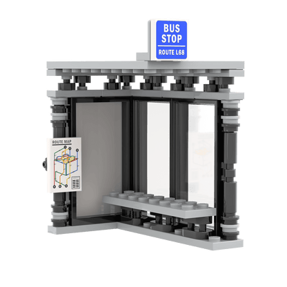 Bus Stop - Minifig Scale - Custom Printed - Made Using LEGO® Parts