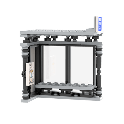 Bus Stop - Minifig Scale - Custom Printed - Made Using LEGO® Parts