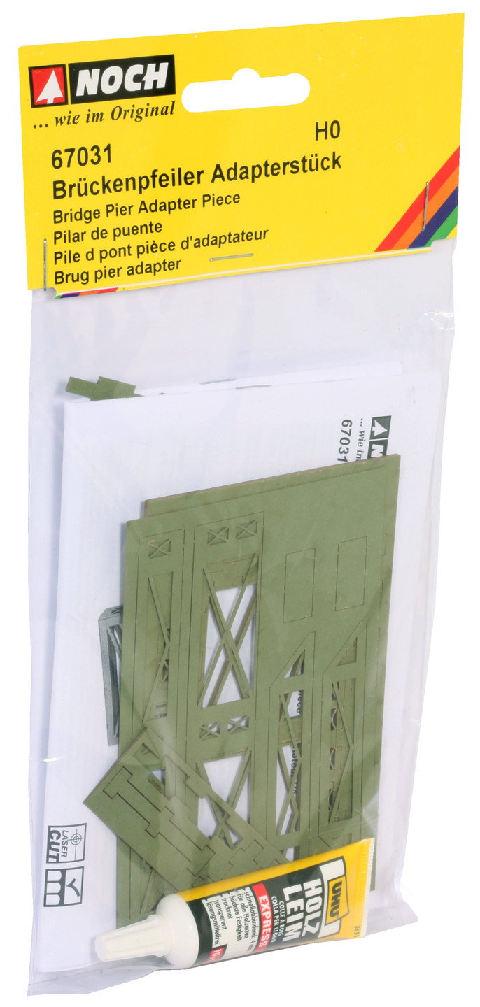 Noch 67031 HO Scale Steel Truss Bridge Pier Laser-Cut Kit