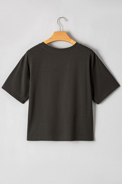 Bull Head Skull Round Neck Short Sleeve T Shirt