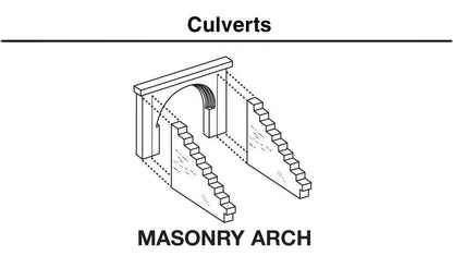 Woodland Scenics C1263 HO Masonry Arch Culvert (2) Train Scenery