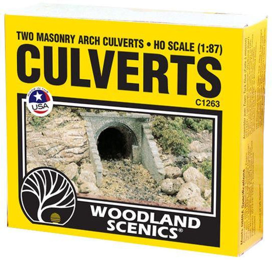 Woodland Scenics C1263 HO Masonry Arch Culvert (2) Train Scenery