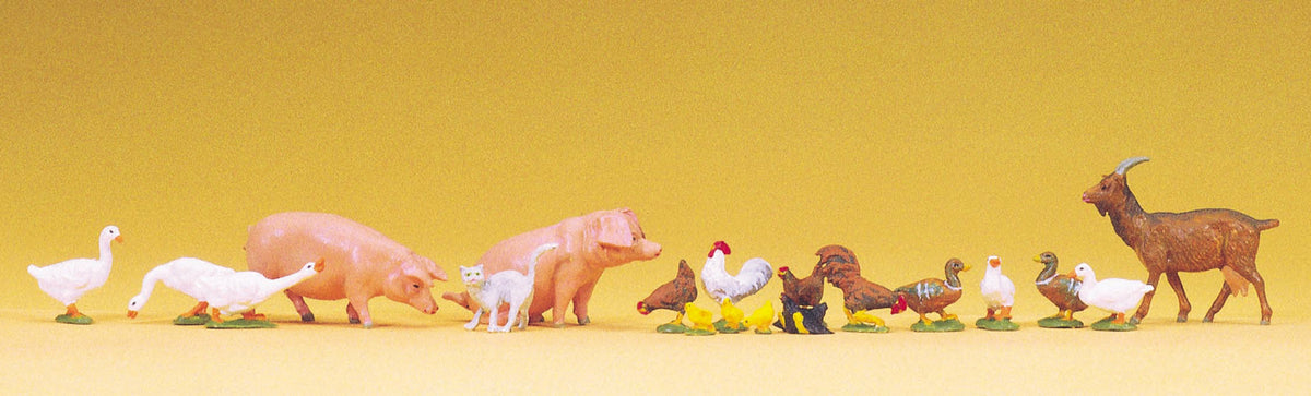 Preiser 65326 O Scale Assorted Small Animals Set pkg(19)
