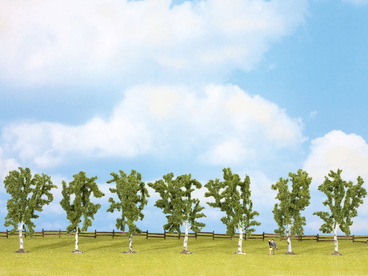 Noch 25096 HO/TT/N/Z Scale White Birch Trees, 10 cm, 7-Pack