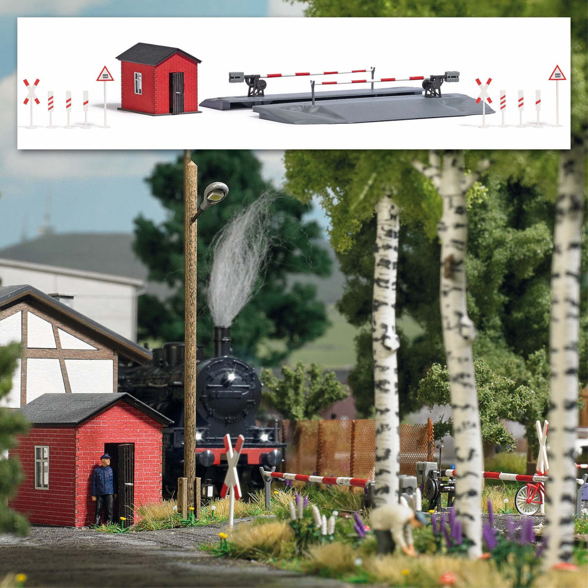 Busch 1396 HO Scale European Grade Crossing Kit