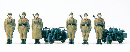Preiser 16571 HO Scale Former German Army WWII Motorcycle Troops