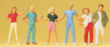 Preiser 14065 HO Scale Pedestrians Young Passers-By pkg(6)
