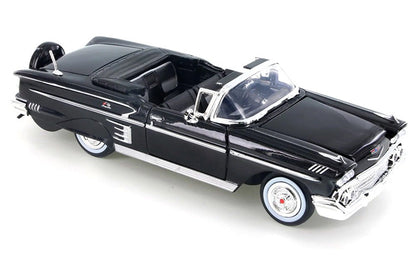 Motormax 73267AC-BK 1/24 1958 Chevrolet Impala Convertible, Black