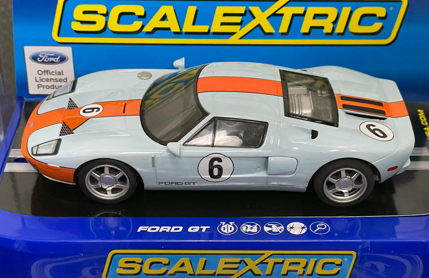 Scalextric C3324 Ford GT Heritage Gulf Livery 2012 USA Exclusive 1/32 Slot Car