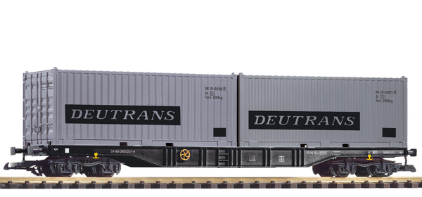Piko G Scale 37752 DR IV Flat w/2 20' Containers Deutrans