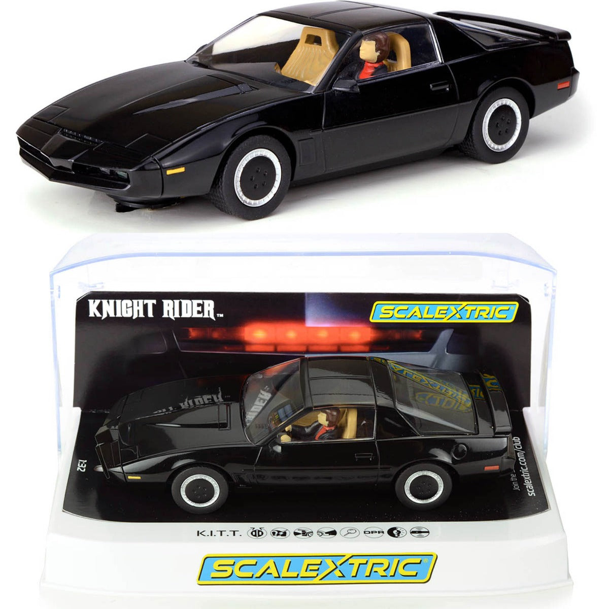 Scalextric C4226 Knight Rider KITT Slot Car 1/32 DPR K.I.T.T. WORKING RED STROBE LIGHT