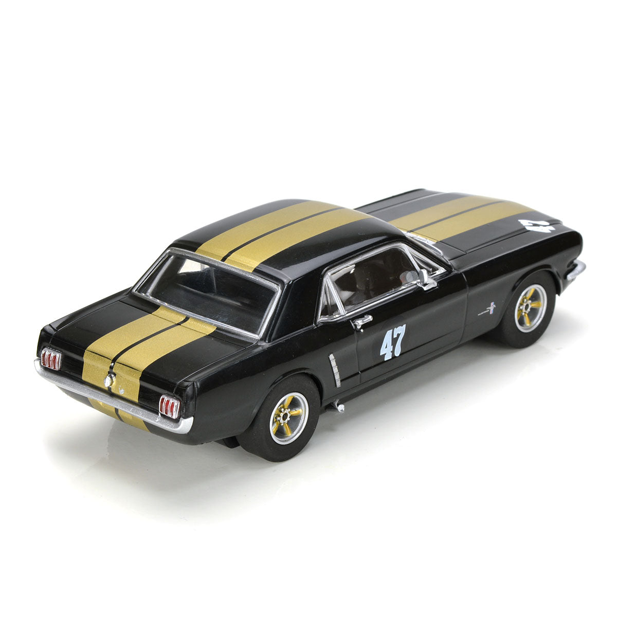 Scalextric C4405 Ford Mustang #47 Black and Gold 1/32 slot Car DPR