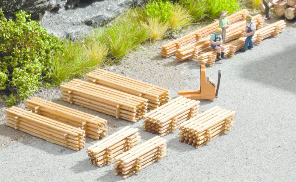 Noch 14628 N Scale Wooden Plank Piles Laser-Cut Kit, 8-Pack