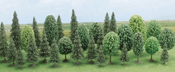 Busch 6489 A Scale Mixed Forest Trees pkg(30) -- 12 Deciduous