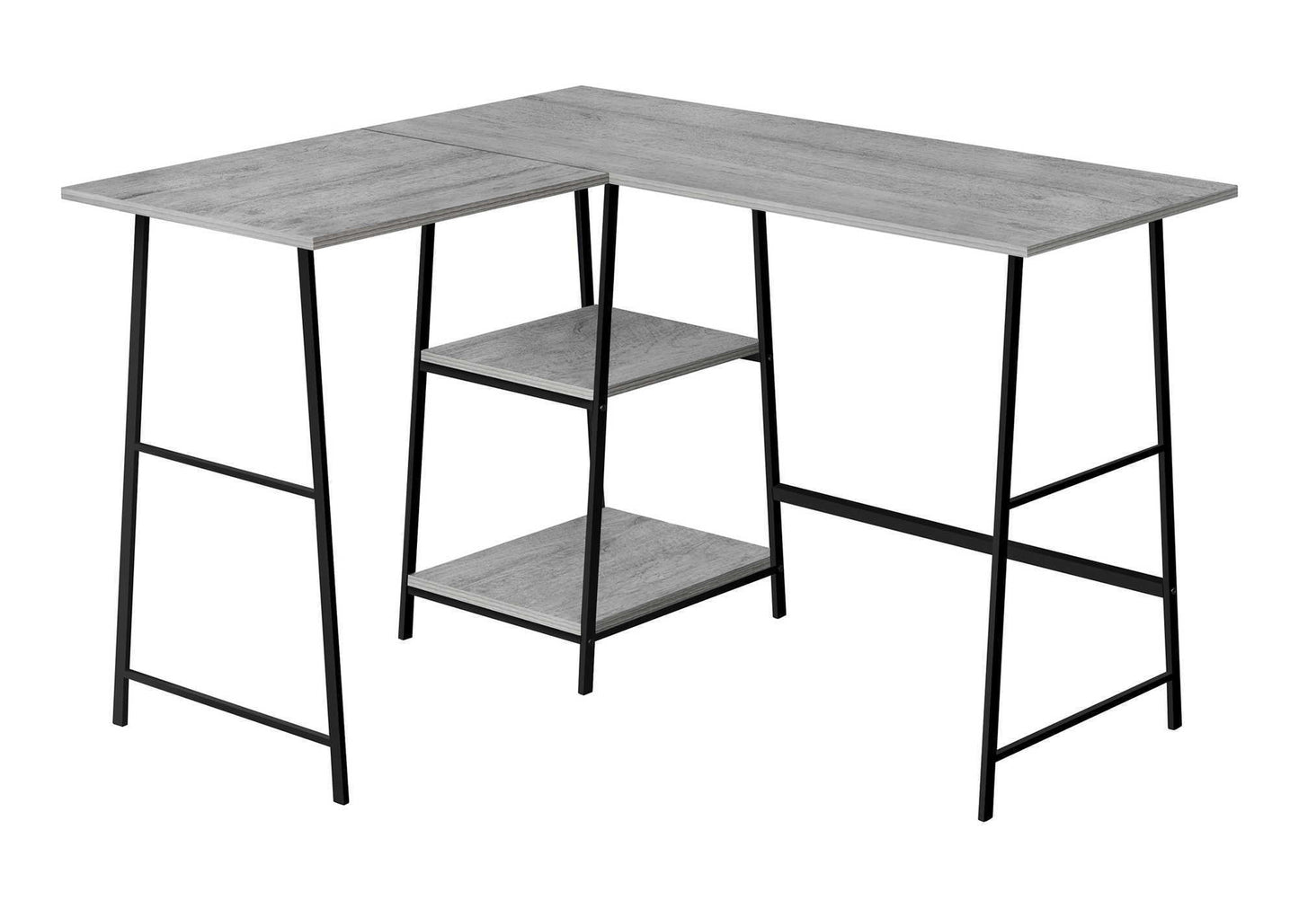 Computer Desk, Home Office, Corner, Storage Shelves, L Shape, Work, Laptop, Contemporary, Modern by Couch.com