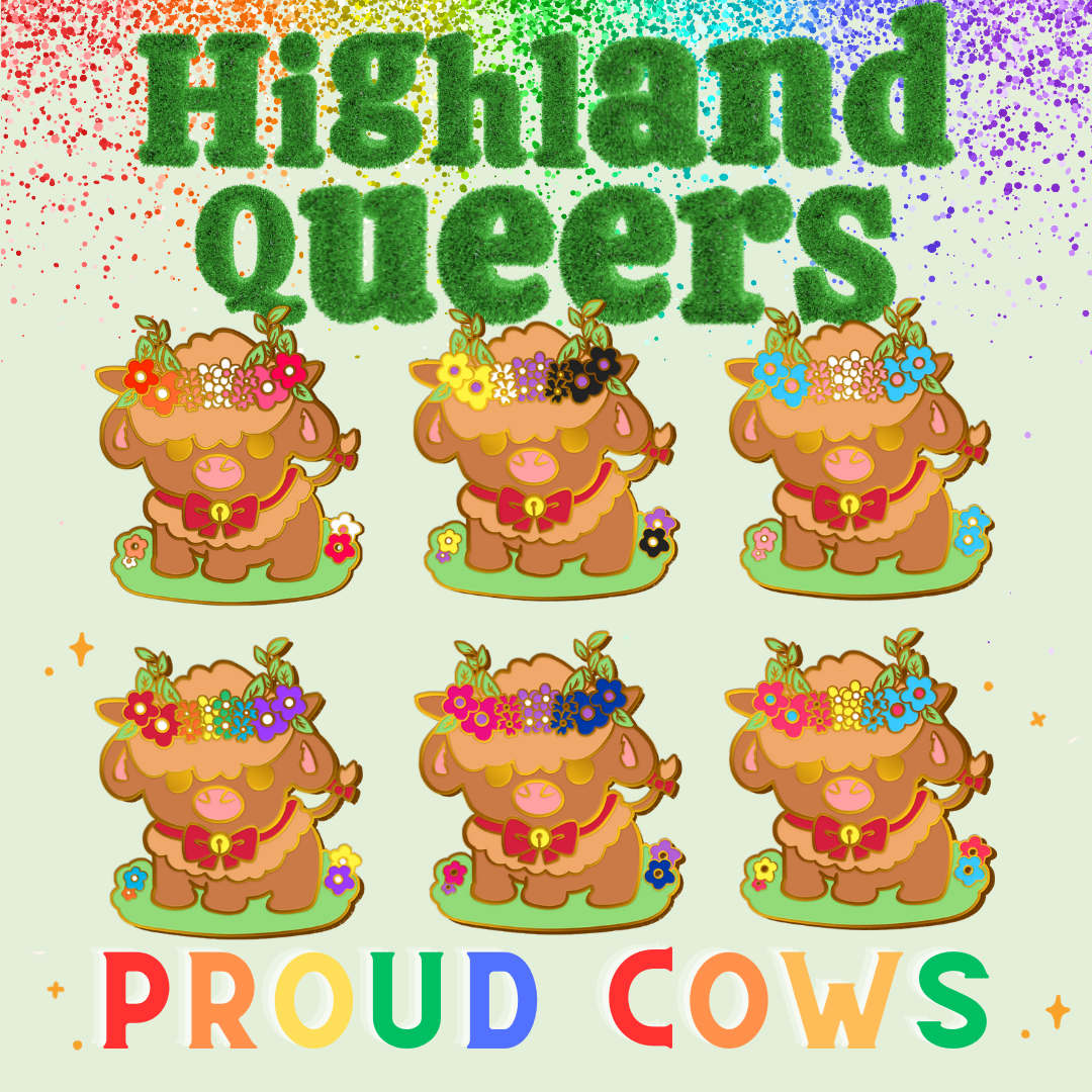 Pride Cow: Non-Binary Rainbow LGBTQIA+ Enamel Pin