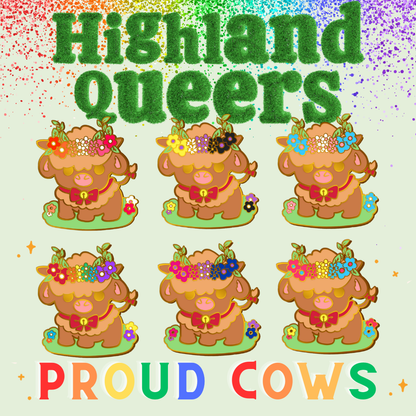Pride Cow: Non-Binary Rainbow LGBTQIA+ Enamel Pin