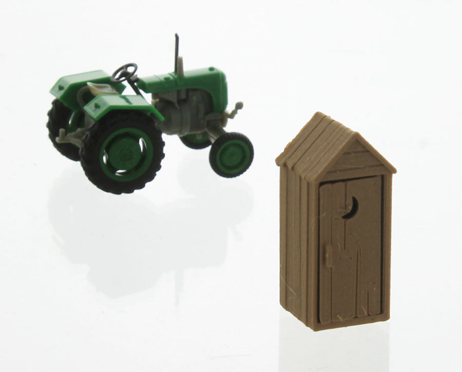 3D To Scale 87-142-WD 1/87 Outhouse, Rustic Wood Tone