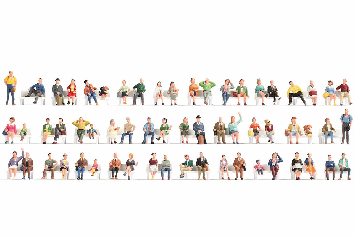 Noch 16071 HO Scale Sitting People Mega Set, 60 Figures