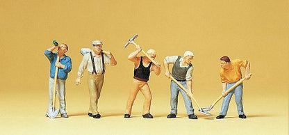 Preiser 10461 HO Scale People Working Workers w/Picks & Shovels