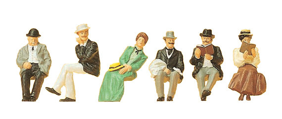Preiser 12190 HO Scale 1900s Seated Passengers Figure Set