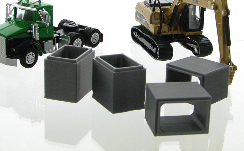 3D To Scale 87-120-GY 1/87 (HO) Concrete Box Culvert, 4 Pack