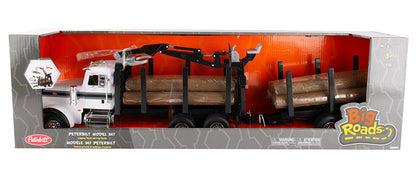 Ertl 46720 1/16 Peterbilt Logging Truck, Pup Trailer, Big Farm