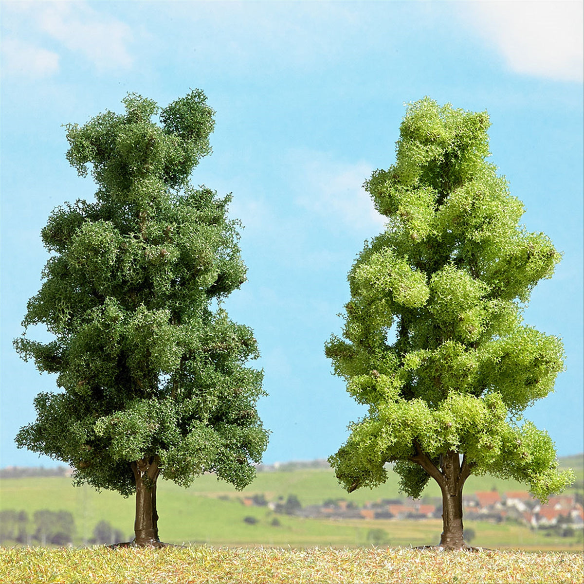 Busch 6740 Deciduous Trees, Beech & Birch, 4-5/8in, 2-Pack
