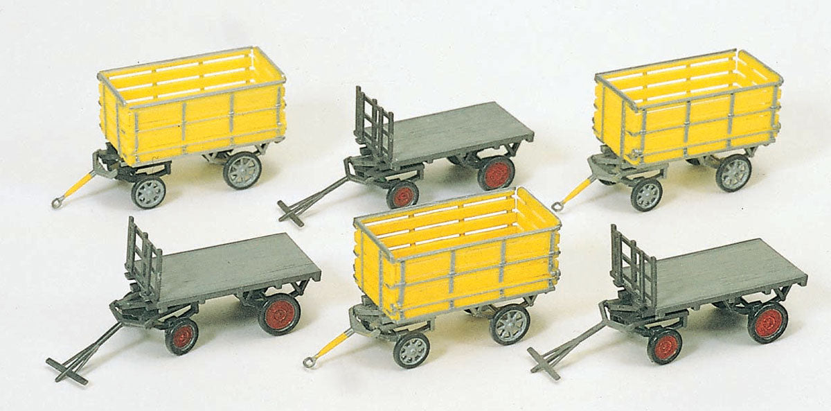 Preiser 17112 HO Scale Postal Carts 6-Piece Detail Set