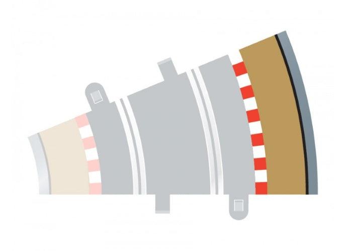 Scalextric C8239 1/32 Radius 2 22.5° Curve Outer Border (4) Slot Car Track