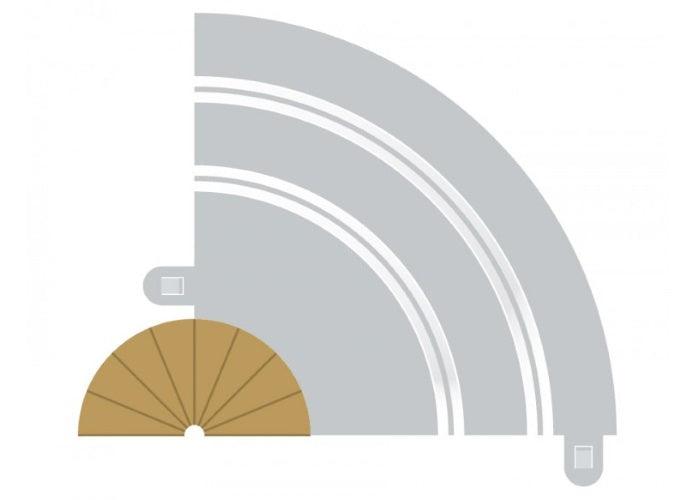 Scalextric C8279 1/32 Radius 1 180° Curve Inner Border (2) Slot Car Track