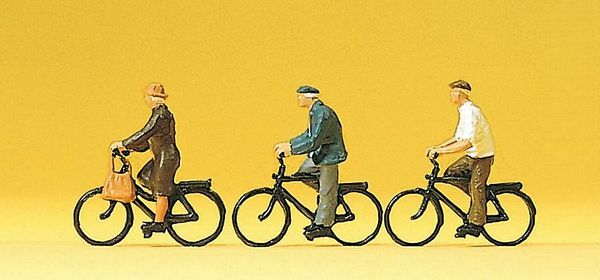 Preiser 10333 HO Scale Sports & Recreation Cyclists pkg(3)
