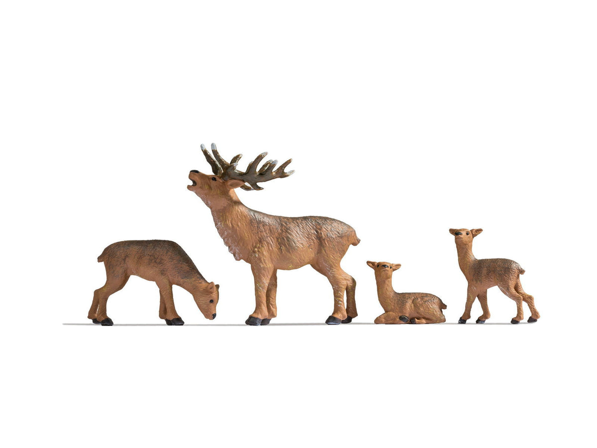 Noch 17902 O Scale Deer Figure Set, Buck, Doe & 2 Fawns