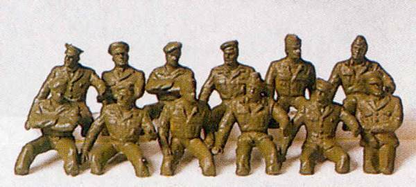 Preiser 18366 HO Scale Military - Modern German Army Post-1945 - Unpainted Figures -- Seated Passengers pkg(12) - Partial Figures for Vehicle Interiors