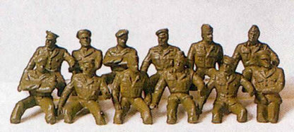 Preiser 18366 HO Scale Military - Modern German Army Post-1945 - Unpainted Figures -- Seated Passengers pkg(12) - Partial Figures for Vehicle Interiors