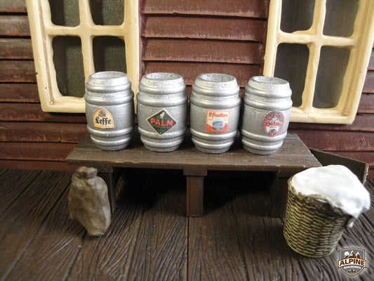 Alpine Railworks 1021 G Scale Keg Barrels (European Labels) (4)