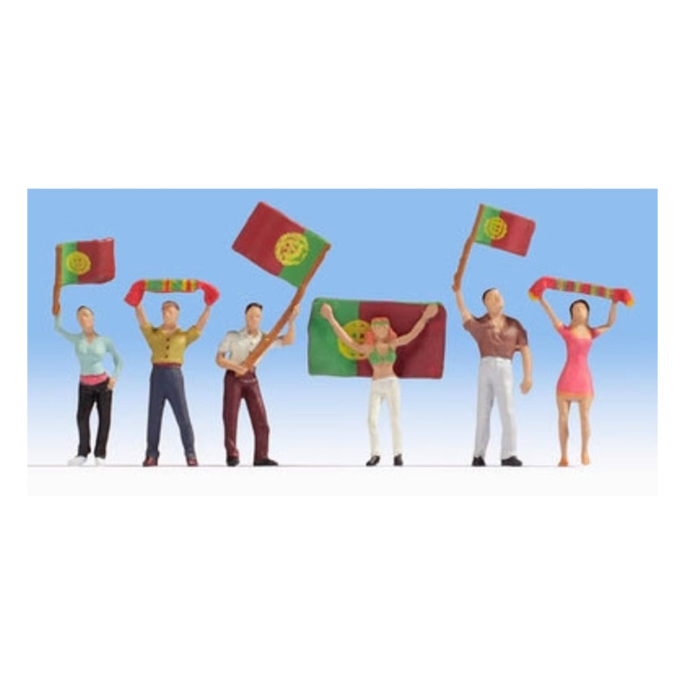 Noch 15982 HO Scale Portugese Soccer Fans -- pkg(6)